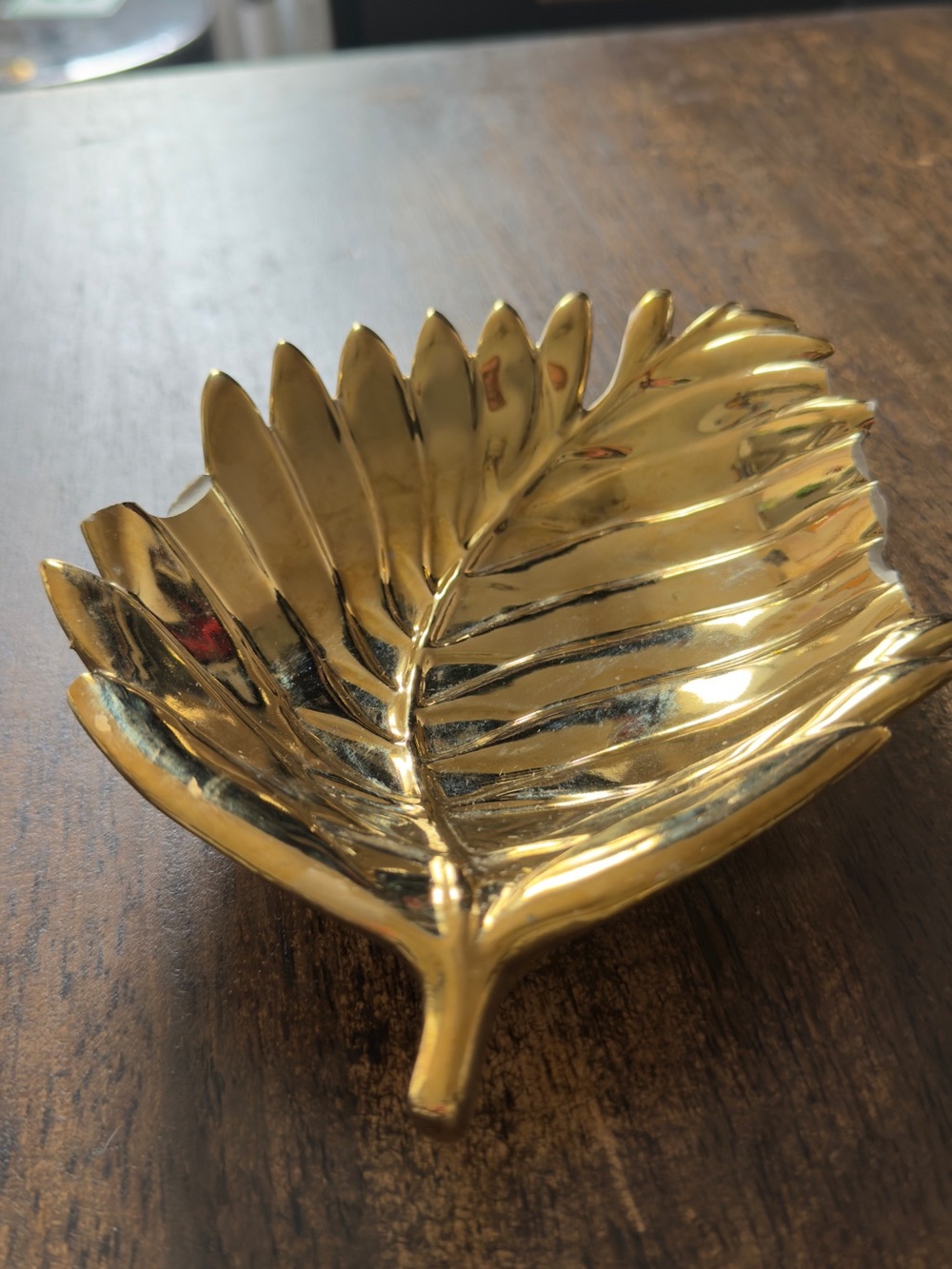 Ornate Elegant Gold Leaf Bathroom/Trinket Tray Home Accent